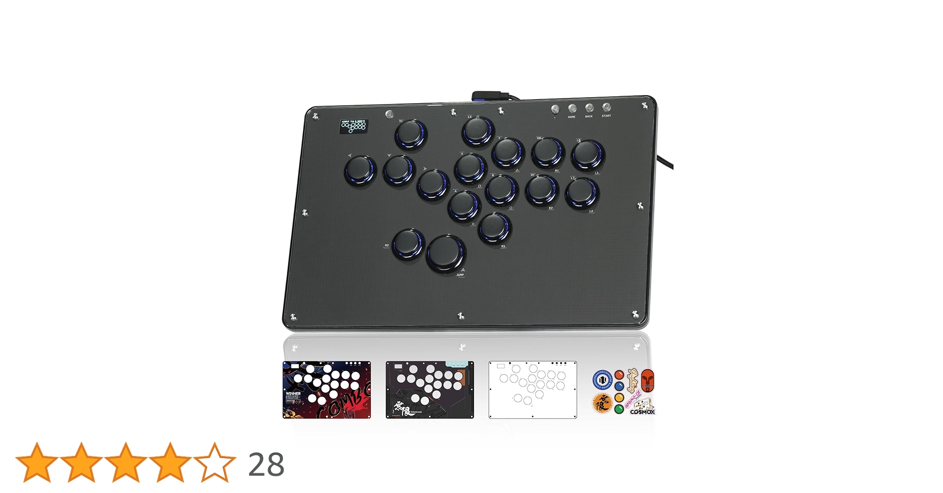 アーケードコントローラー Haute42 U16 BLACK Amazon | Haute42 アケコン レバーレス レバーレスコントローラー 格闘